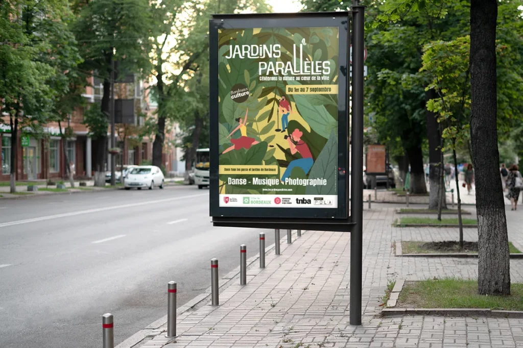 Rachel Niveau, infographiste à Niort, affiche Jardins Parallèles en ville